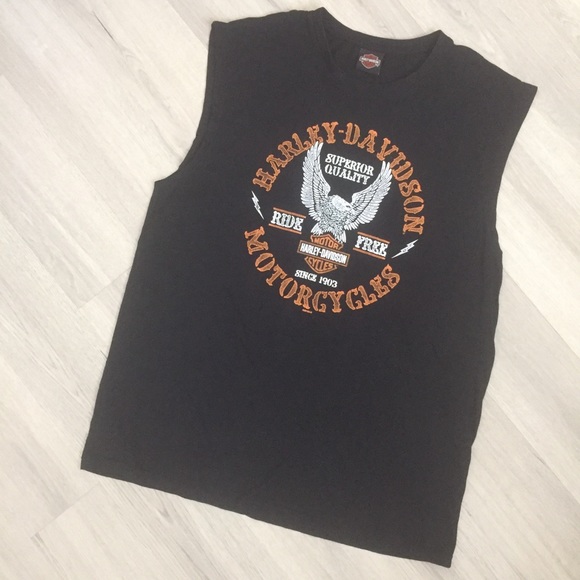 Harley Davidson Woodstock, IL Marines Sleeveless - Picture 3 of 5